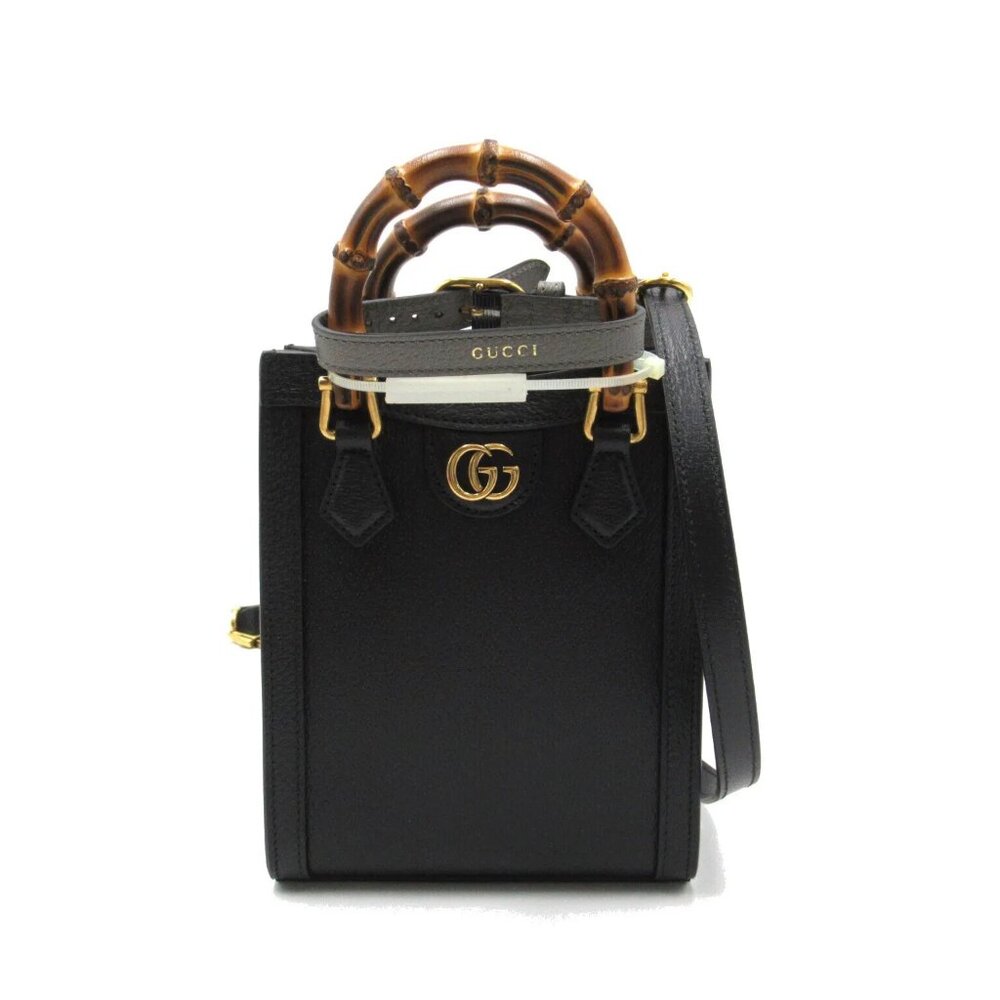GUCCI Diana Mini Tote Bag 2way shoulder leather Black NEW Women - Picture 7 of 8